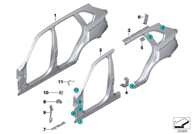41217352056-7352056-BMW-ÖN DİREK ÇERÇEVE SACI F15