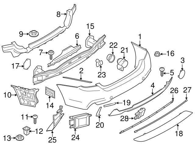 BMW-51128085498-ARKA TAMPON İÇ BRAKETİ ORTA G20