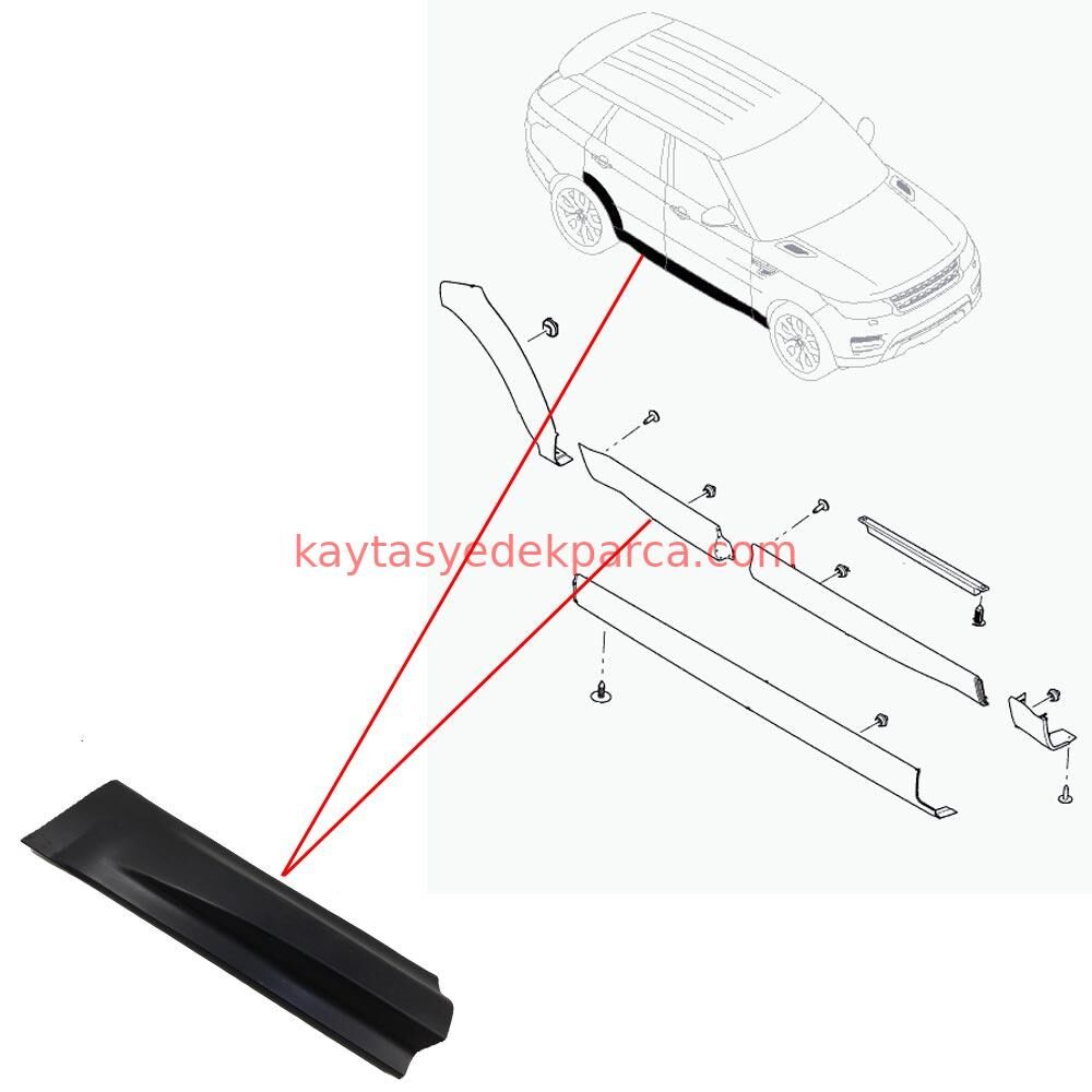 LR077405-LND-ARKA KAPI DIŞ ALT KAPLAMASI SAĞ R.R SPORT