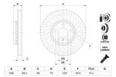 BMW-34116898730-FREN DİSKİ ÖN SAĞ F10 535-540