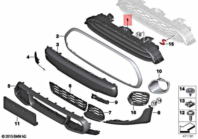 BMW-51137393456-TAMPON IZGARASI MİNİ ÖN