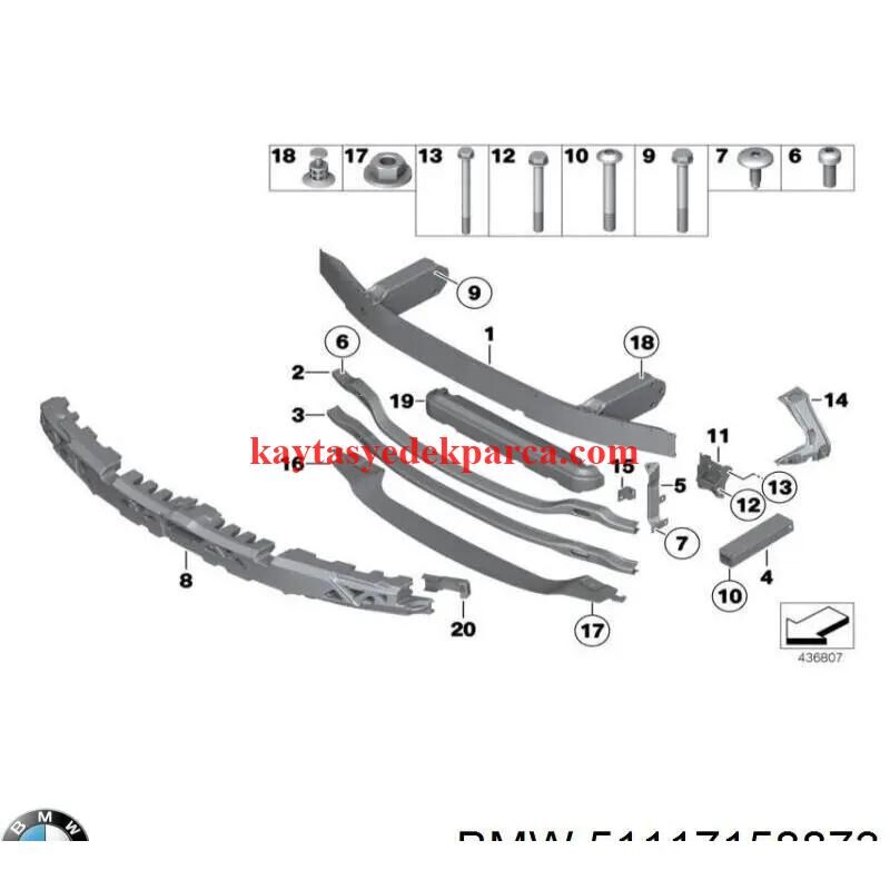 51117158873-7158873-BMW-TAMPON DEMiRİ AYAĞI ÖN/L F10-F07