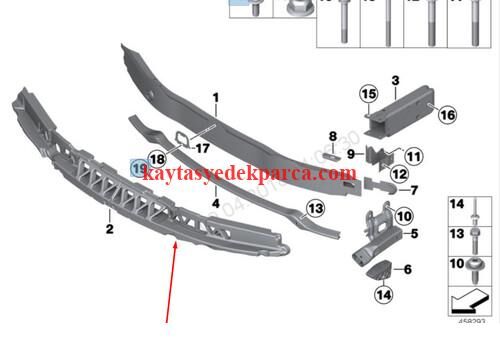 51117396916-7396916-BMW-TAMPON KÖPÜĞÜ F30/LCİ ÖN