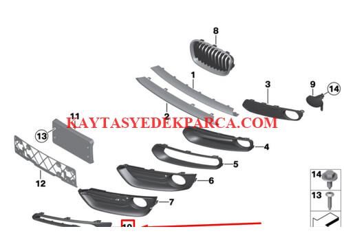 51117452305-7452305-BMW-TAMPON IZGARA KAPLAMA KROMU F22/F23 LCİ SOL