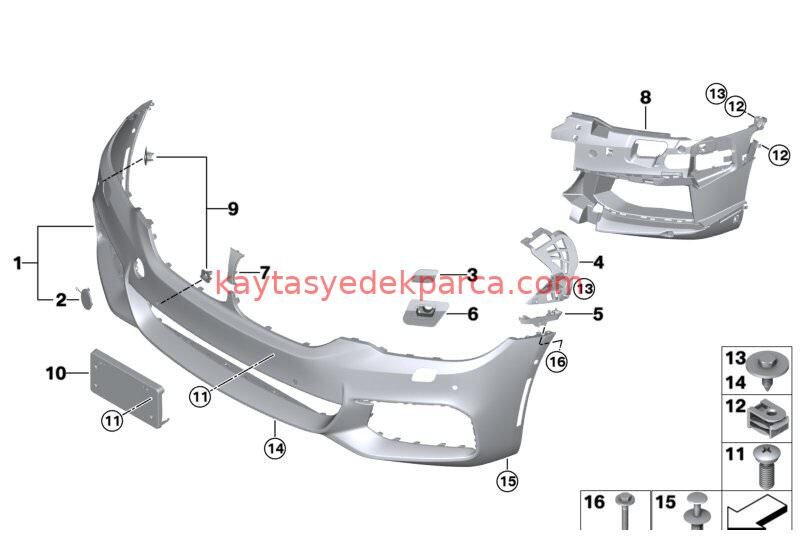 51118069072-8069072-TYG-TAMPON ÖN G30 M TİPİ PDC Lİ