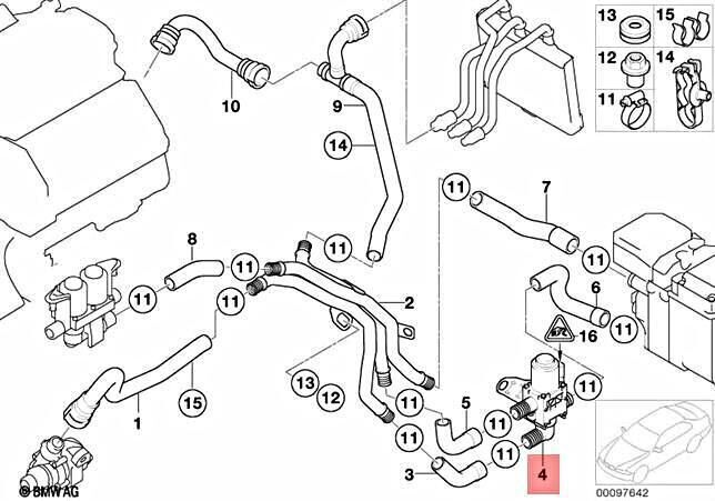 BMW-64126906381-KALORİFER MUSLUĞU E65