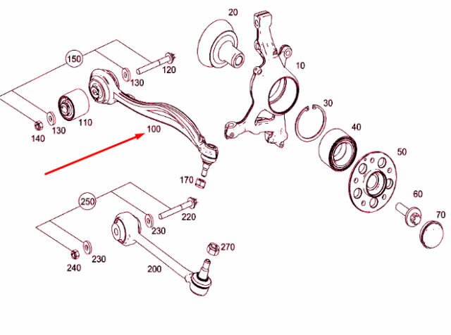 MER-A2043308311-SALINCAK, W204 L ÜST GLK BURCLU