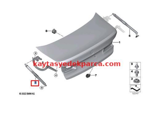 51247366406-7366406-BMW-BAGAJ AMORTİSÖRÜ  SAĞ G30-F90-G38