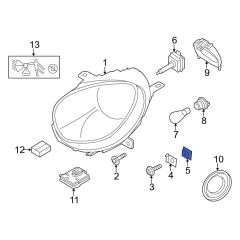 MML-63122751872-FAR MİNİ COOPER R56 NORMAL BEYAZ SİNYALLİ/R