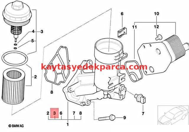 11427787696-7787696-BMW-YAĞ FİLTRE HAZNE KAPAĞI E90/E87/E60