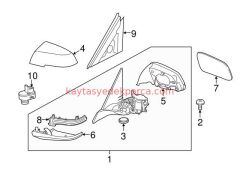 AYNA KOMPLE F30 LCİ SOL KATLAMALI