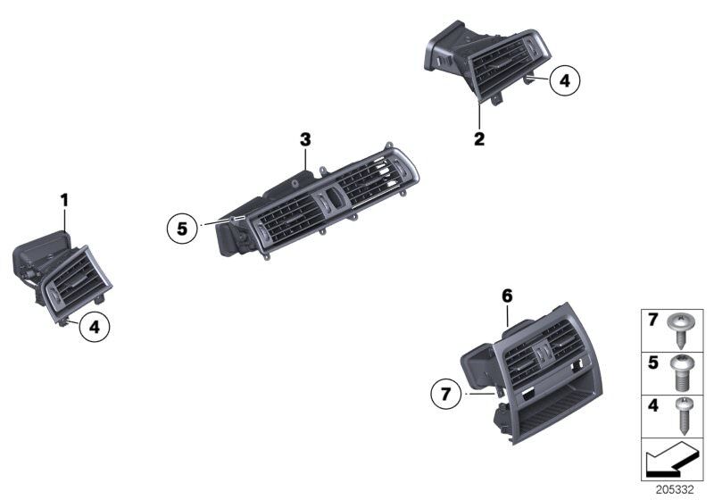 BMW-64229197484-KALORİFER IZGARASI L F07 F12