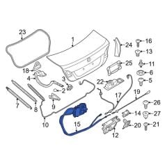 BMW-51247273752-BAGAJ KİLİT MOTORU F10