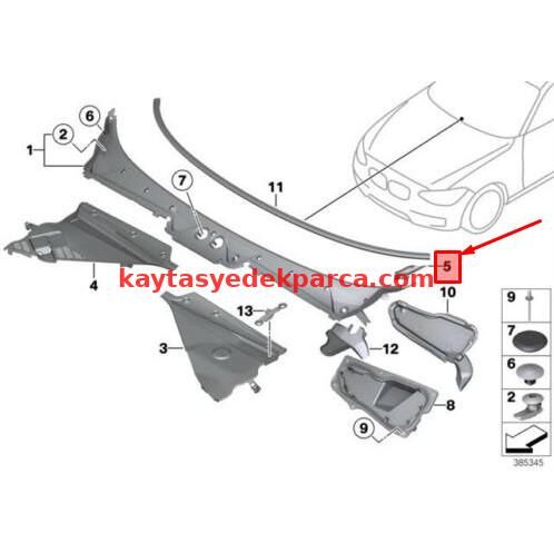 51717308091-7308091-BMW-CAM ALT IZGARA UÇ PLASTİĞİ, F20, SOL