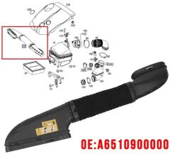MER-A6510900000-HAVA FİLTRE BORUSU W176-117- PANELDEKİ