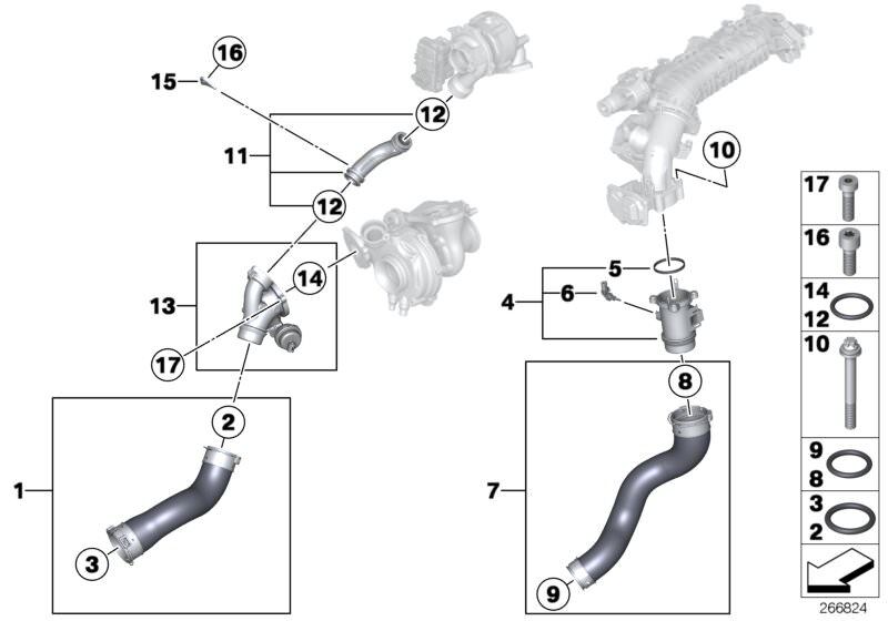 BMW-11618515638-TURBO HORTUMU X5
