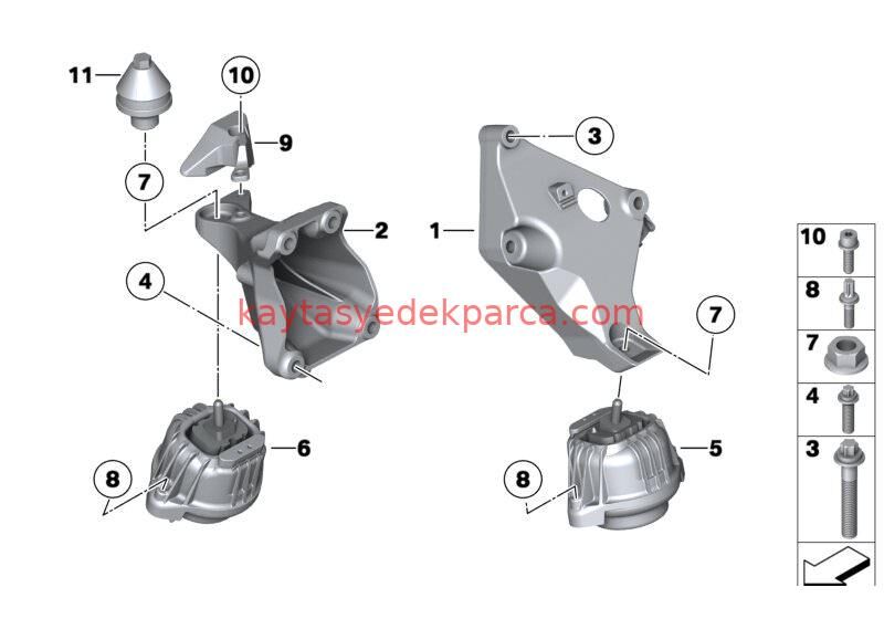22116768799-6768799-CRT-MOTOR KULAĞI LASTİK E87/E90/L