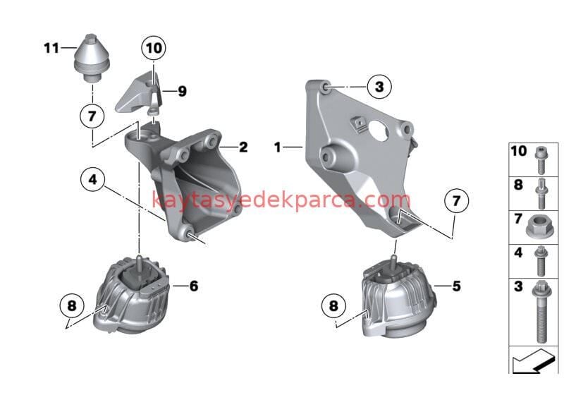 22116768799-6768799-CRT-MOTOR KULAĞI LASTİK E87/E90/L