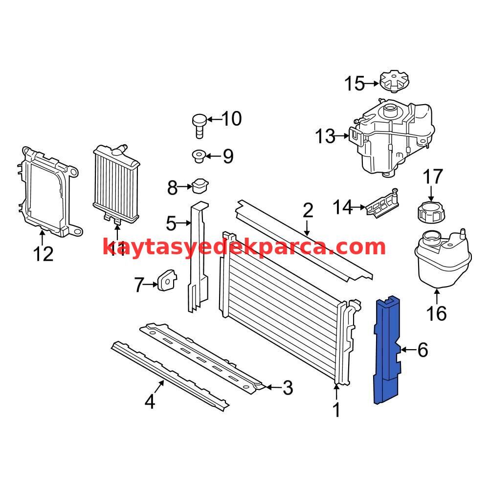 17118620733-8620733-BMW-RADYATÖR ALT AYAĞI F30 SAĞ