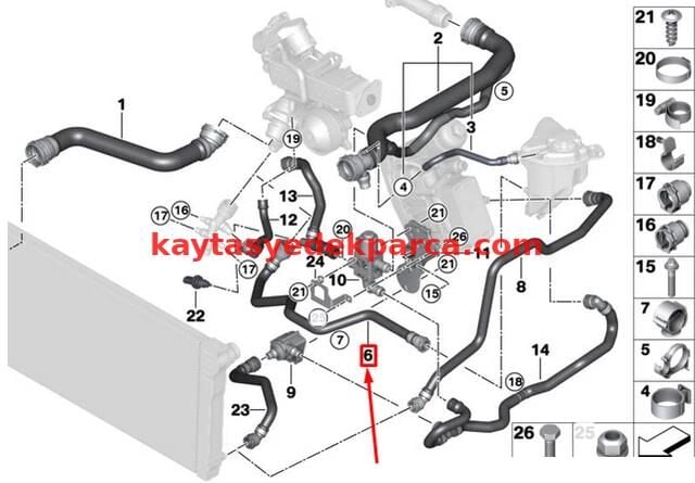 17127808079-7808079-BMW-SU BİDON HORTUMU E70