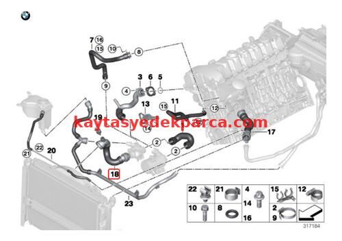 17128511753-8511753-BMW-RAD ÜST HORTUMU