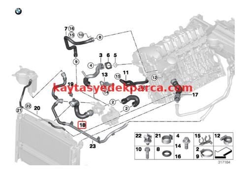 17128511753-8511753-BMW-RAD ÜST HORTUMU
