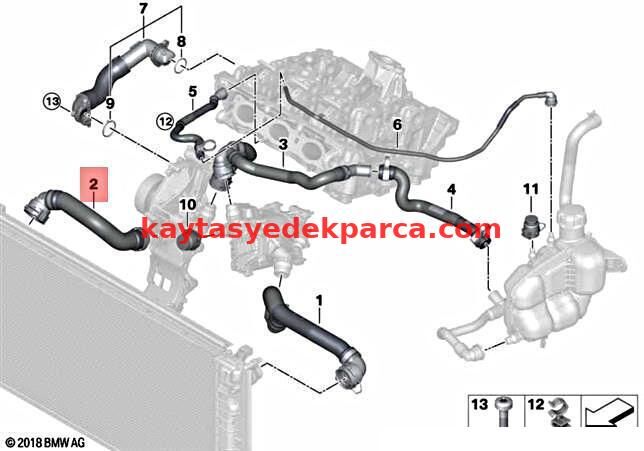 17128658481-8658481-BMW-RADYATÖR ALT HORTUM F40