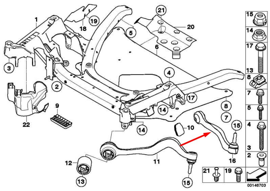 BMW-31122347965-SALINCAK ÖN E60/R ALT