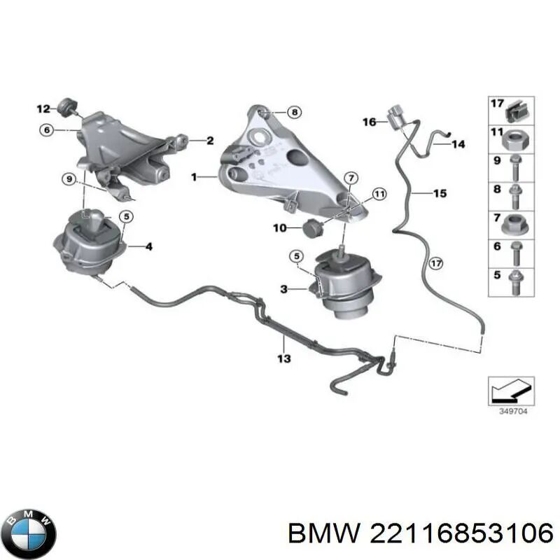 22116853106-6853106-BMW-MOTOR KULAĞI SAĞ
