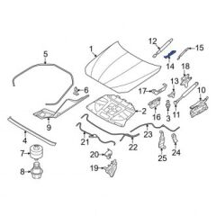 BMW-51237184441-KAPUT ALT KİLİDİ F10 L YAYA KORUMALI