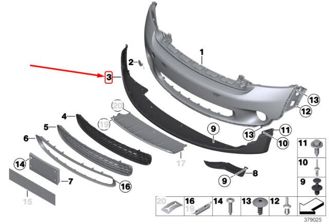 MİN-51119801917-TAMPON ORTA SPOİLER MİNİ COOPER R60